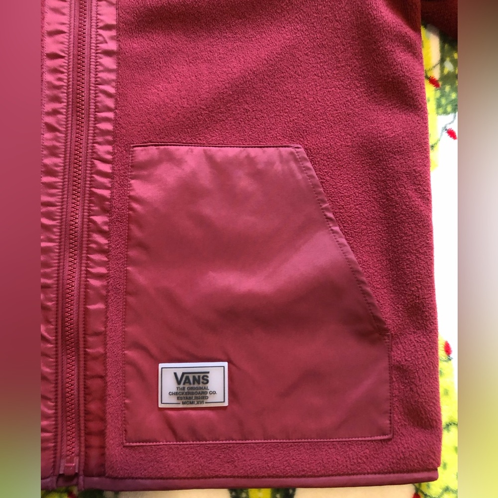 Vans Tommy Burgundy Fleece Zip Jacket - Picture 6 of 11